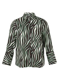 Shirtbluse frapp "frapp Bluse", Damen, Gr. 54, schwarz (chocolate multicolor), Obermaterial: 100% Viskose CV., regular fit, Blusen Shirtbluse, Gro&szlig;e Gr&ouml;&szlig;en