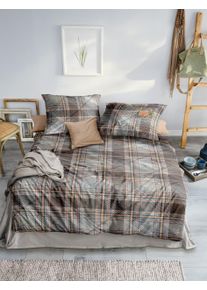 Bettw&auml;sche Irisette "Wave 8770", braun (90 multi), B/L: 155cm x 220cm, 1 Stk., 1 Stk., Mako-Satin, B/L: 80cm x 80cm, 2, Mako-Satin, Obermaterial: 100% Baumwolle, Bettw&auml;sche, Bettw&auml;sche, Mako-Satin, anschmiegsam und atmungsaktiv, Ganzjahresqualit&auml;t