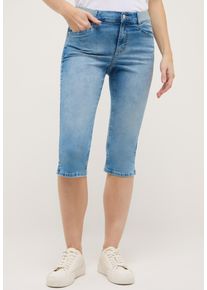 Caprijeans Angels "ANACAPRI SPORTY", Damen, Gr. 42, N-Gr, blau (heaven blau random used), Denim/Jeans, Obermaterial: 89% Baumwolle, 8% Polyester, 3% Elasthan, slim fit 3/4-L&auml;nge, Jeans Caprijeans, mit Dehnbund
