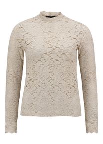 Langarmshirt Zero "Langarm-Shirt mit Spitze", Damen, Gr. 34, beige (french oak), Shirts Langarmshirt
