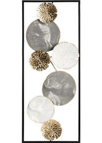 Metallbild B&Ouml;NNINGHOFF "ABSTRAKT 25x61 cm &ndash; Deko modern", gold (farbe bild(er): wei&szlig;, gelb, grau), B:25cm H:61cm T:1,91cm, Metall, Bilder, Metallbild, Wanddekoration