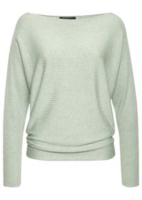 Langarmshirt French Connection, Damen, Gr. 36/38, gr&uuml;n (mint), Feinstrick, Obermaterial: 40% Viskose, 30% Polyacryl, 30% Polyester, bequem, asymmetrischer Ausschnitt, elastischer Bund, Shirts Langarmshirt, Off-Shoulder, Loungewear