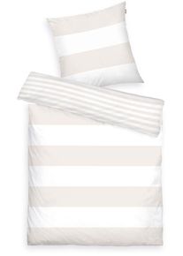 Wendebettw&auml;sche Tom Tailor HOME "SIENA in Gr. 135x200cm, 155x220cm oder 200x220cm", beige (sand), B/L: 155cm x 220cm, 1 Stk., 1 Stk., Renforc&eacute;, B/L: 80cm x 80cm, 2 Stk., Renforc&eacute;, Obermaterial: 100% Baumwolle, Bettw&auml;sche, Wendebettw&auml;sche, gestreifte Bettw&auml;sche aus Baumwolle, Bettw&auml;sche mit Wendeoptik