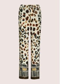 Madeleine Mode Chinos MADELEINE "Palazzohose Druckhose mit Animal-Print", Damen, Gr. 21, N + K Gr, schwarz (perlwei&szlig;, schwarz, multicolor), Obermaterial: 100% Viskose CV., Modern, weit, Hosen Chinos, Weite Druckhose