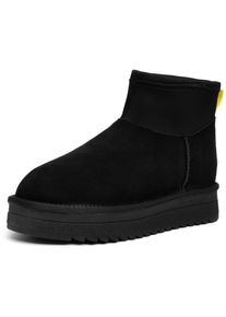 Winterboots Ara "ARKTIS", Damen, Gr. 38, schwarz, Lammfell, Veloursleder, unifarben, Schuhe Winterboots, Plateau, Winterstiefelette mit Ziern&auml;hten, Weite G (=weit)