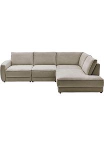 Ecksofa DIE PLANBAR "ZE-EM24139, L-Form, B: 310 cm", beige (rubens mandel), B:310cm H:83cm T:248cm, 100% Polyester, Sofas, Ecksofa, SoftSitz-Kaltschaumpolsterung, 1 o. 3 Sitztiefenverstellungen w&auml;hlbar