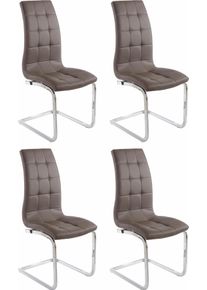 Freischwinger OTTO HOME "Lola", braun (cappuccino, silberfarben), B:43cm H:101cm T:59cm, St&uuml;hle, Freischwinger, 2 oder 4 St&uuml;ck, Bezug in Kunstleder oder Samtsoff, chrom Metallgestell