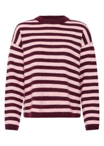 Strickpullover Fransa "Damen Langarm FRIDAA", Damen, Gr. M, rot (port, royal stripe), Obermaterial: 35% Polyester PES. 27% Polyamid PA. 18% Polyacryl PAN. 11% Wolle mw. 6% Alpaka WP., Pullover Strickpullover