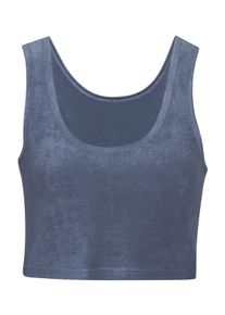 H.I.S. Crop-Top H.I.S, Damen, Gr. 40/42, blau (marine), Frottee, Obermaterial: 75% Polyester, 25% Viskose, unifarben, Basic schmal, Rundhals, Tops Crop-Top, extra softe Qualit&auml;t