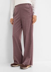 Pantaloni larghi in misto viscosa effetto lana, Rosso, Taglia 56, bonprix