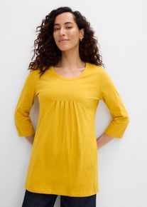 Maglia lunga in puro cotone, Giallo, Taglia 58/60 (XXL), bonprix
