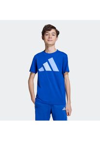 T-Shirt adidas Sportswear "ESSENTIALS KIDS", M&auml;dchen, Gr. 128, blau (royal blau, blau fusion, glow blau), Obermaterial: 100% Baumwolle, normal, Rundhals, Shirts T-Shirt, f&uuml;r Kinder und Teens, mit Rundhalsausschnitt, aus 100 % Baumwolle