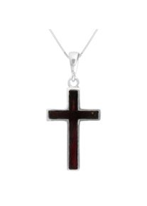 Kette mit Anh&auml;nger OSTSEE-SCHMUCK "OSTSEE-SCHMUCK Kette mit Anh&auml;nger Kreuz 28 x 18 mm" Gr. 45, silber (wei&szlig;, neutral), Halsketten, Damen, 45cm, Silber 925 (Sterlingsilber), L: 42, Kette mit Anh&auml;nger