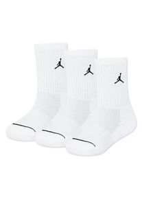 Socken Jordan "JHN JD ED ELVD 3PK CREW", M&auml;dchen, Gr. 24,5-26, wei&szlig;, Obermaterial: 63% Baumwolle, 34% Polyester, 3% Elasthan, unifarben, Socken Socken, f&uuml;r Kinder, sportlicher Stil, unifarbenes Design, im 3er-Pack
