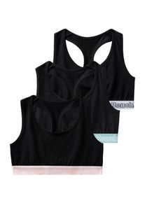 Bustier Bench., M&auml;dchen, Gr. 158/164, N-Gr, schwarz, Jersey, Obermaterial: 90% Baumwolle, 10% Elasthan (LYCRA), unifarben, k&ouml;rpernah, BHs Bustier, unifarben, B&uuml;ndchen mit Logoschriftzug, Ringerr&uuml;cken