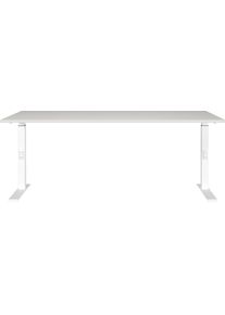 Schreibtisch Germania "Downey", wei&szlig; (lichtgrau, wei&szlig;, wei&szlig;, lichtgrau), B:180cm H:91cm T:80cm, Tische, Schreibtisch, h&ouml;henverstellbar von 68-91 cm, verf&uuml;gbar in verschiedenen Breiten