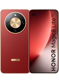 Honor Smartphone "Magic8 Lite 8+256GB", Energieeffizienz: B, rot (rotdish braun), 256 GB, Mobiltelefone, Smartphone