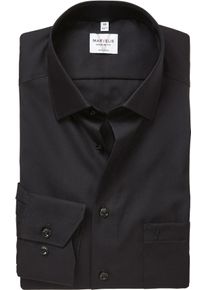 Langarmhemd MARVELIS, Herren, Gr. 47, N-Gr, schwarz, Web, Obermaterial: 100% Baumwolle, normal, 2-Knopf-Manschette, Hemden Langarmhemd, modern fit, Businesshemd, b&uuml;gelfrei, New-Kentkragen