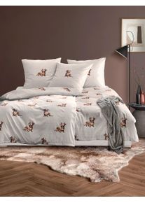 Bettw&auml;sche Irisette "Zobel 8921", beige (80 natur), B/L: 135cm x 200cm, 1 Stk., 1 Stk., Renforc&eacute;, B/L: 80cm x 80cm, 2, Renforc&eacute;, Obermaterial: 100% Baumwolle, Bettw&auml;sche, Bettw&auml;sche, Flausch-Cotton, 2 teilig, samtig weich