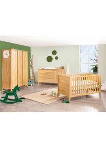 Pinolino , Buchefarben , Holz , Buche , massiv , 6 F&auml;cher , 3 Schublade(n) Schubladen , in verschiedenen Gr&ouml;&szlig;en erh&auml;ltlich,zum Juniorbett umbaubar, h&ouml;henverstellbar, Sprossen mit Normabstand, Aufbauanleitung im Karton, Lattenrost inklusive, Schlupfsprossen ,