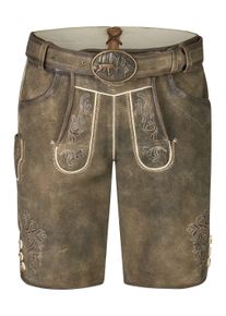 Spieth & Wensky Lederhose SPIETH & WENSKY "TG-Kaisheim", Herren, Gr. 56, N-Gr, braun (vintage, st holz), Obermaterial: 100% Lammleder LEL., uni, regular fit, Hosen Lederhose, mit passendem G&uuml;rtel
