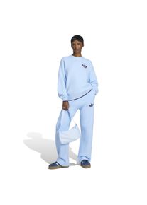 Sporthose adidas originals "KNIT TIPPING JOGGERS", Damen, Gr. XS, N-Gr, blau (clear sky, noble rot, normal, gr.), Obermaterial: 59% Polyacryl, 30% Polyamid, 8% Wolle, 3% Elasthan, Hosen Sporthose, Strickhose, locker geschnitten