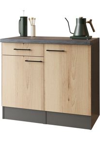 Buffet respekta "Oliver", braun (artisan eiche nachbildung), B:100cm H:90cm T:60cm, MDF, Schr&auml;nke, Buffet, zerlegt, mit Soft Close Funktion, Breite 100 cm