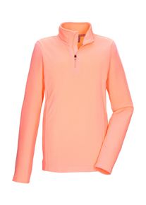 Fleeceshirt Killtec "KSW 138 GRLS FLC SHRT", M&auml;dchen, Gr. 176, orange (hellpink), Obermaterial: 100% Polyester, Shirts Fleeceshirt, Schnelltrocknendes Kids Fleeceshirt mit Kinnschutz-Rei&szlig;verschluss