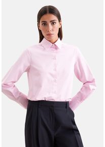 Hemdbluse Seidensticker, Damen, Gr. XXL (44), rosa, 97% Baumwolle, 3% Elasthan, unifarben, regular fit, ohne Ausschnitt, Blusen Hemdbluse, 1/1 Kragen Uni