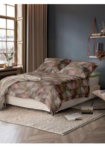 Bettw&auml;sche Irisette "Wave 8780", 80 nougat, B/L: 155cm x 220cm, 1 Stk., 1 Stk., Mako-Satin, B/L: 80cm x 80cm, 2, Mako-Satin, Obermaterial: 100% Baumwolle, Bettw&auml;sche, Bettw&auml;sche, Mako-Satin, anschmiegsam und atmungsaktiv, Ganzjahresqualit&auml;t