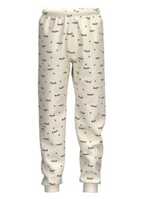 Jerseyhose TRIGEMA "TRIGEMA Kinder Schlafanzughose mit Dackel Print", Jungen, Gr. 92, Normalgr&ouml;&szlig;en, beige (natur), Single Jersey, 70% Baumwolle, 30% Polyester, Basic, Hosen Jerseyhose