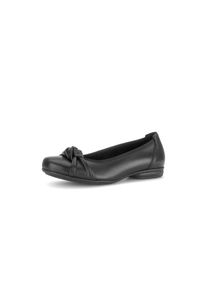 Ballerina Gabor, Damen, Gr. 41, Textil, schwarz, Kalbsleder, Schuhe Ballerina, Blockabsatz, Basicschuh, Businesschuh mit Knoten-Detail, Weite G