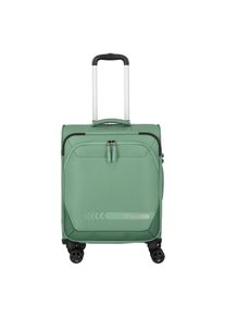 Handgep&auml;ckkoffer Travelite "KICK OFF Reisekoffer", Damen, Gr. B/H/T: 45cm x 55cm x 20cm 37 l, gr&uuml;n (mint), Polyester, Koffer Handgep&auml;ckkoffer, 4 Doppelrollen, Au&szlig;entaschen und Packgurte &ndash; leicht und robust