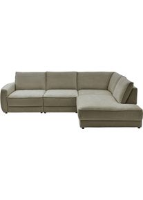 Ecksofa DIE PLANBAR "ZE-EM24139, L-Form, B: 310 cm", beige (rubens olive), B:310cm H:83cm T:248cm, 100% Polyester, Sofas, Ecksofa, SoftSitz-Kaltschaumpolsterung, 1 o. 3 Sitztiefenverstellungen w&auml;hlbar