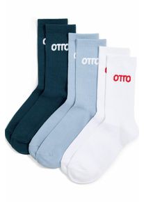 Tennissocken OTTO products "OTTO", Damen, Gr. 35-38, blau (wei&szlig;, blau, petrol), Baumwollmischung, bestickt, Socken Tennissocken, Unisex, sportlicher Stil, mit Stickerei, das Otto Original