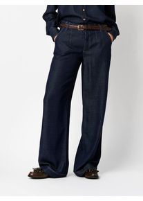 Weite Jeans Toni "Liv Tailored", Damen, Gr. 46, N-Gr, blau (dunkelblau), Denim/Jeans, Obermaterial: 82% Viskose, 18% Polyester, unifarben, weit kn&ouml;chellang, Jeans Weite Jeans, mit Ziern&auml;hten