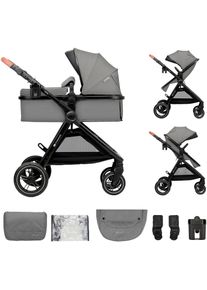 Kombi-Kinderwagen Kinderkraft "ESME 3IN1", Baby, grau, Polyester, Stahl, Kinderwagen Kombi-Kinderwagen