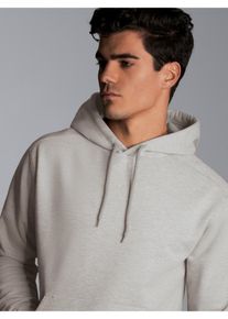 Kapuzensweatshirt TRIGEMA "TRIGEMA Hoodie aus Sweatqualit&auml;t", Herren, Gr. M, grau (grau, melange), 70% Baumwolle, 30% Polyester, lang, Rundhals, Sweatshirts Kapuzensweatshirt
