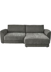 Ecksofa DIE PLANBAR "Ecksofa ZE-EM24138, L-Form, B: 264 cm", racer grau, B:264cm H:83cm T:180cm, 100% Polyester, Sofas, Ecksofa, SoftSitz-Kaltschaumpolsterung, wahlweise mit Sitztiefenverstellung