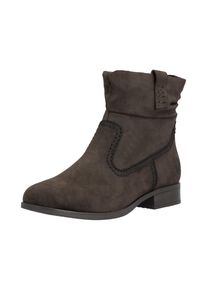 Stiefelette Rieker, Damen, Gr. 37, braun (dunkelbraun), Nubuklederimitat, Schuhe Stiefelette, Boots mit slouchy Schaft und Rei&szlig;verschluss