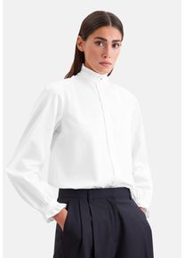 R&uuml;schenbluse Seidensticker, Damen, Gr. XL (42), wei&szlig;, 97% Baumwolle, 3% Elasthan, unifarben, regular fit, Blusen R&uuml;schenbluse, 1/1 Stehkragen Uni