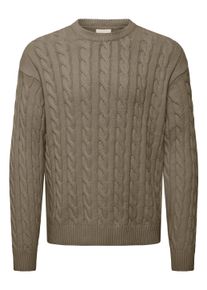 !Solid Strickfleece-Pullover SOLID "Strickpullover SDMalcolm", Herren, Gr. M, gr&uuml;n (bungee cord), h&uuml;ftbedeckend, Pullover Strickfleece-Pullover