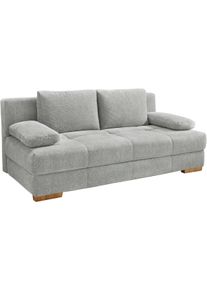 Jockenh&ouml;fer Schlafsofa JOCKENH&Ouml;FER GRUPPE "Calli, Liegefl. 160x200 cm, Dauerschl&auml;fer, wahlweise mit Topper", grau (hellgrau), B:205cm T:110cm, Korpus: 95% Polyester, 5% Nylon;Kissen: 45% Polyacryl, 24% Viscose, 19% Polyester, Sofas, Schlafsofa, mit Schlaffunktion & Bettkasten, Topper, Tonnentaschenfederkern