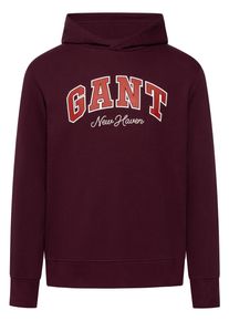 Hoodie Gant "GRAPHIC", Herren, Gr. XL, lila (schwarzened wine), Sweatware, Obermaterial: 80% Baumwolle, 20% Polyester, normal, B&uuml;ndchen, Sweatshirts Hoodie
