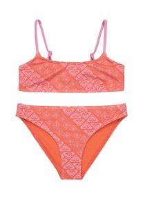 Bustier-Bikini Roxy "Heart N Soul", Kinder, Gr. 16(165-172cm), orange (emberglow heart n soul), Recycling-Polyester, Bikini-Sets Bustier-Bikini