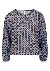 Schlupfbluse Betty Barclay "Schlupfbluse langarm", Damen, Gr. 44, blau (blau, braun), Blusen Schlupfbluse