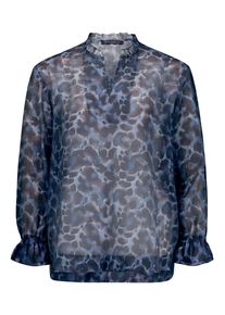Chiffonbluse Betty Barclay "Chiffonbluse mit Animalprint", Damen, Gr. 44, blau (blau, braun), Blusen Chiffonbluse