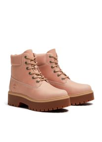 Schn&uuml;rboots Timberland "STONE STREET - 6 INCH LACE UP BOOT", Damen, Gr. 39,5, rosa (light pink full grain), Leder, Schuhe Schn&uuml;rboots