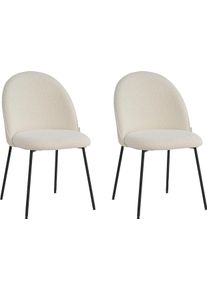 Polsterstuhl SIT "Empoli 2er-Set mit Boucl&eacute;-Bezug und abgerundeter R&uuml;ckenlehne", beige (beige, schwarz, schwarz, beige), B:49,5cm H:84cm T:47,5cm, Metall, Polyester, St&uuml;hle, Polsterstuhl, 4-Fu&szlig;-Gestell aus schwarz pulverbeschichtetem Metall