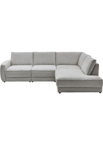 Ecksofa DIE PLANBAR "ZE-EM24139, L-Form, B: 310 cm", grau (rubens silber), B:310cm H:83cm T:248cm, 100% Polyester, Sofas, Ecksofa, SoftSitz-Kaltschaumpolsterung, 1 o. 3 Sitztiefenverstellungen w&auml;hlbar